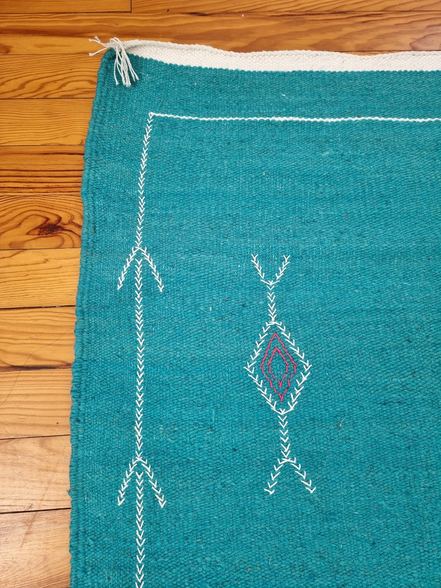 Tapis de couloir bleu turquoise 75X250