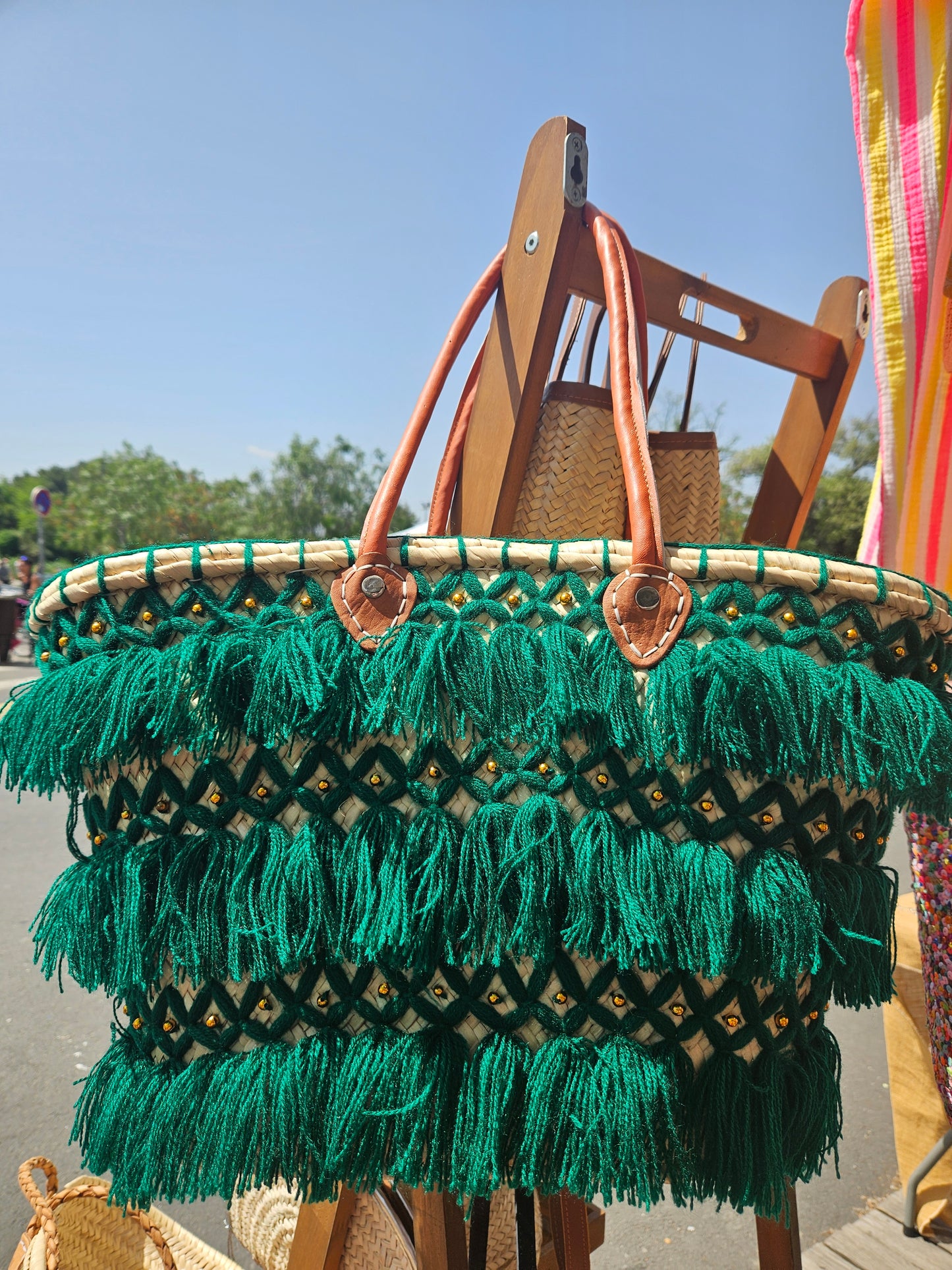 Panier bohème Vert