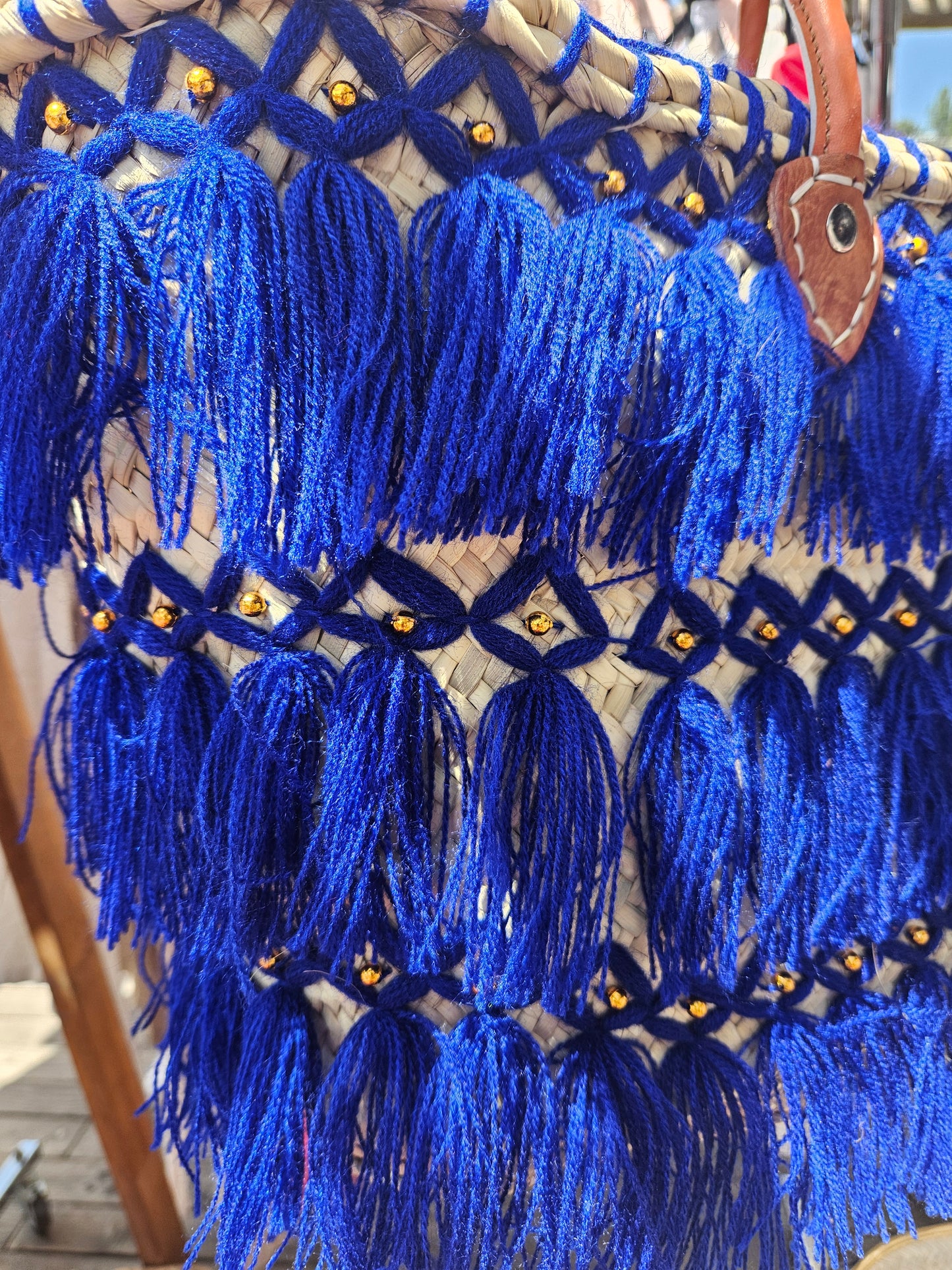 Panier bohème bleu Majorelle
