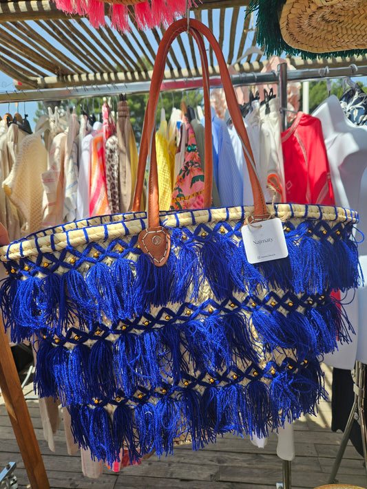 Panier bohème bleu Majorelle