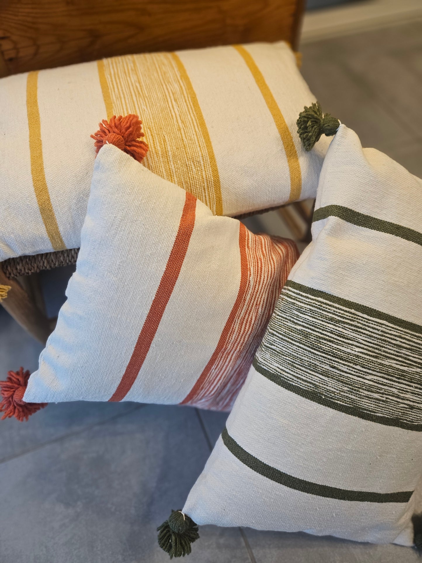 Coussins rayures 60×40