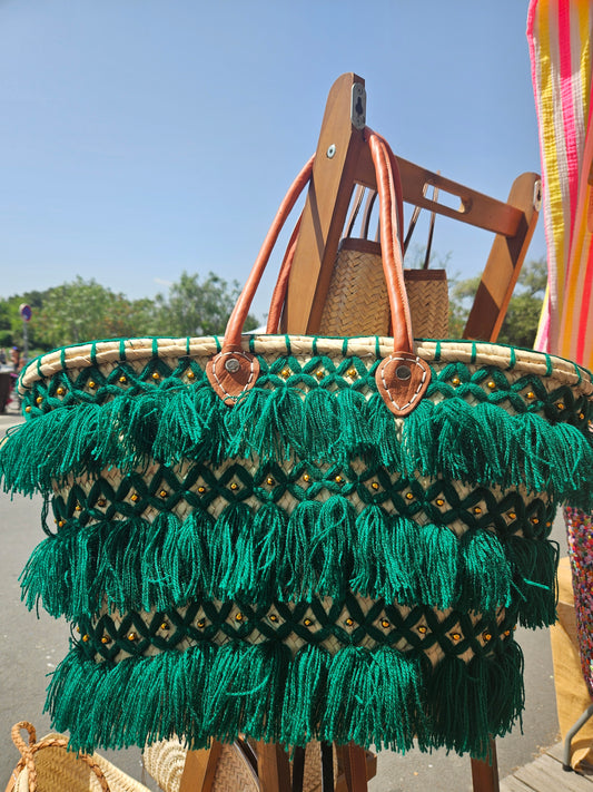 Panier bohème Vert